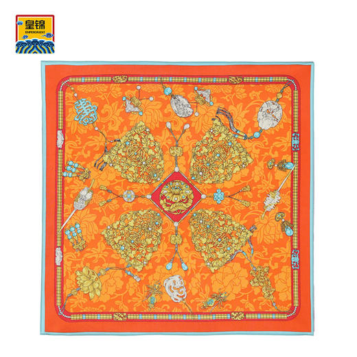 【皇锦】真丝围巾印花桑蚕丝方巾·珠光宝气 商品图2