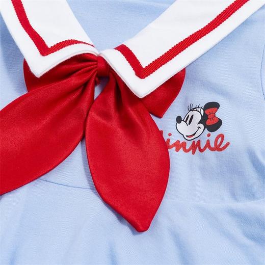 迪士尼童装 儿童连衣裙夏季新款女童学院风裙子短袖裙蝴蝶结 商品图7