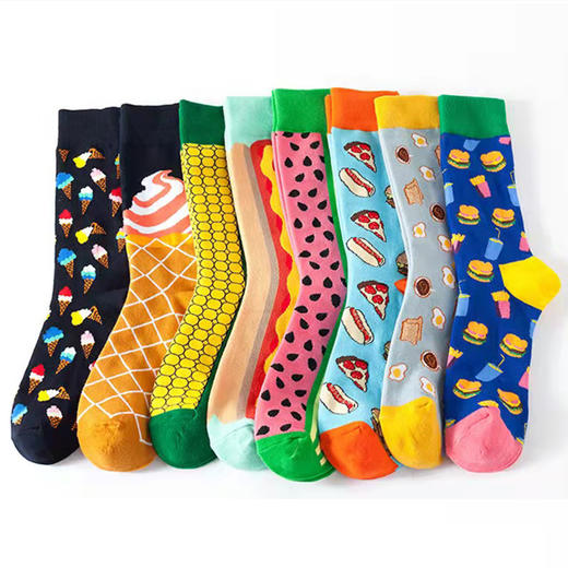 Happy socks同厂同款ins潮袜，好看耐穿 时尚美丽，给你生活添彩 8双/组 随机发 商品图4