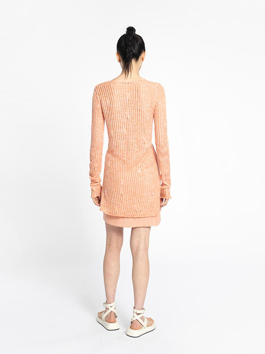 2022新款女士真丝羊绒12针3股混色镂空V领开衫 商品图3