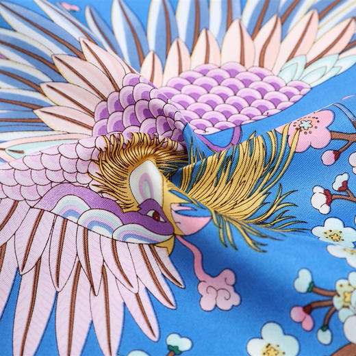 【皇锦】真丝围巾迷你中式方巾·梅花大凤 商品图4