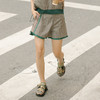 谜底短裤女2022夏季新款复古文艺撞色拼接A型休闲裤225MK6040 商品缩略图1