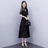 新款改良版气质蕾丝拼接雪纺收腰中长款连衣裙 HR-WS25569 商品缩略图3