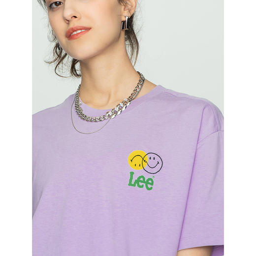 【Smiley®联名】Lee22春夏新品舒适男友版女短袖T恤潮LWT002462 商品图4