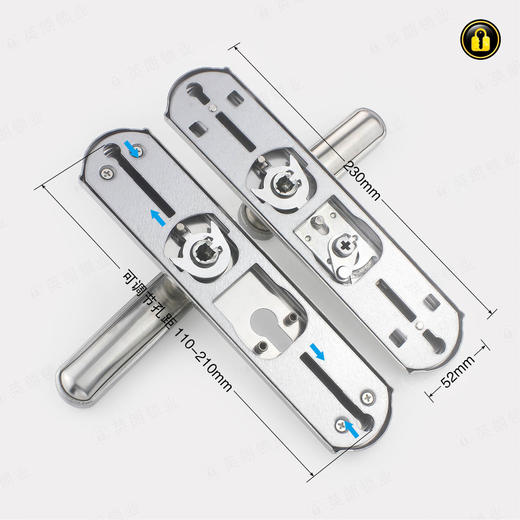 〖B346〗3337小50钢可调孔距双舌执手锁 商品图1