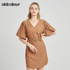 oldcolour秋季商场同款气质短袖连衣裙N22101257 商品缩略图0