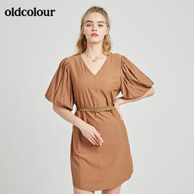 oldcolour秋季商场同款气质短袖连衣裙N22101257