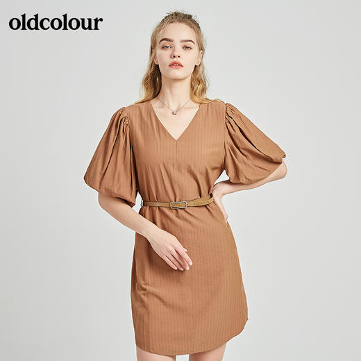 oldcolour秋季商场同款气质短袖连衣裙N22101257 商品图0
