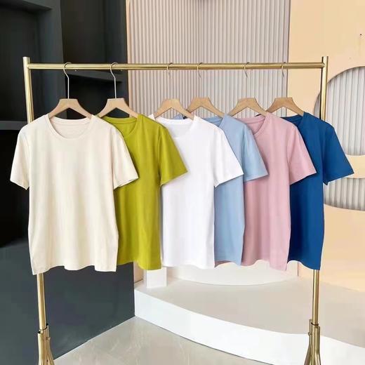 【118元2件，下单拍2！】圆领!!丝光棉T恤女短袖宽松纯棉2022夏季新款半袖上衣潮SZ2642 商品图4