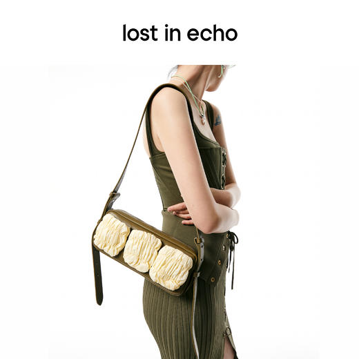 [断码]lost in echo 原创设计师抽褶斜挎手机包法棍腋下包 商品图5