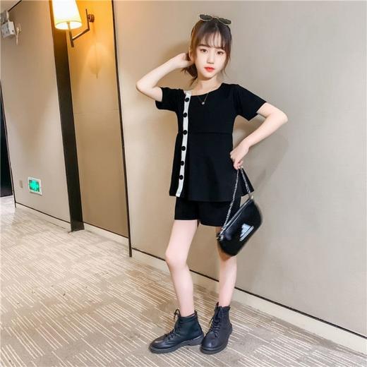 黛唯梵 女童套装夏装2022年夏季新款洋气时髦吊带连衣裙儿童短袖两件套潮国庆出游 商品图2
