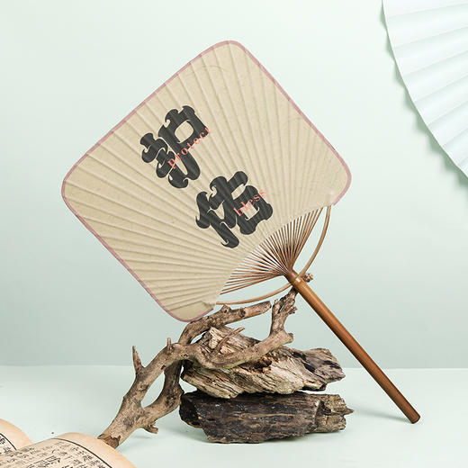 牛首山文创 原创中国古风团扇夏长柄竹制汉服女生创意生日礼物 商品图1