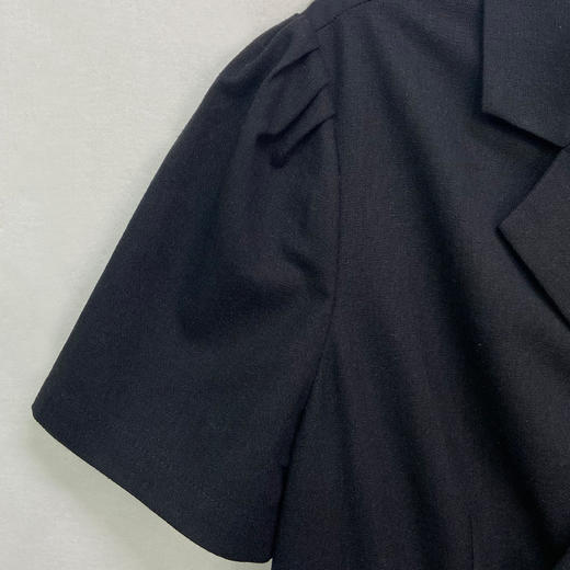 VIVIAN LIU R2224109春女装新款 西服领半袖素色通勤连衣裙 商品图3