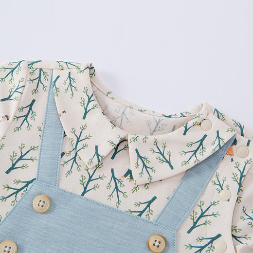 英氏婴儿短袖连体衣假2件时尚纯棉哈衣22夏季新品童装YRHBJ22289A 商品图1