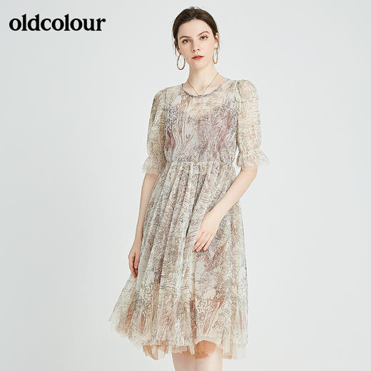 oldcolour秋季商场同款时尚短袖连衣裙N23101335 商品图3
