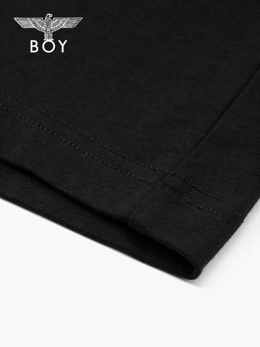 BOYLONDON短袖男女同款22春夏新品LOGO基础款黑色休闲T恤B221N01045 商品图3