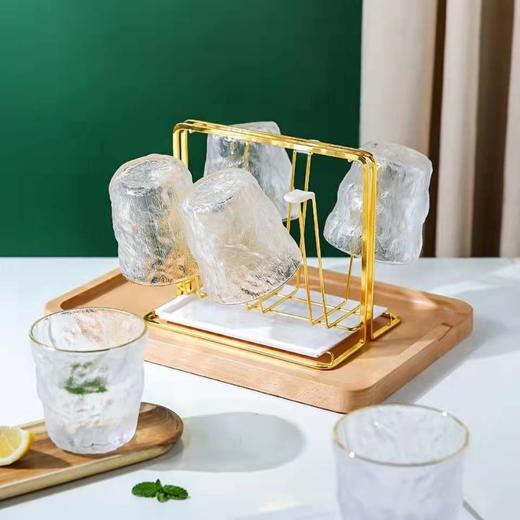 六只装ins冰川纹玻璃杯简约新品家用水杯啤酒杯牛奶杯饮料果汁杯国庆出游 商品图4