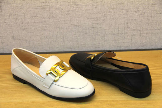 豪行春新款21168170真皮乐福鞋女一脚蹬复古英伦风小皮鞋平底单鞋 专柜正品 商品图5