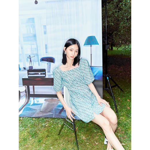 NEELLY纳俪连衣裙女短袖2022夏季新款减龄裙潮N22042Y01050 商品图2