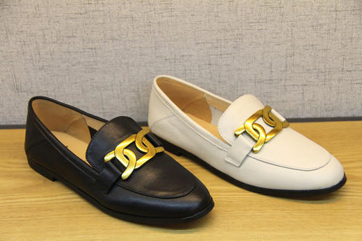 豪行春新款21168170真皮乐福鞋女一脚蹬复古英伦风小皮鞋平底单鞋 专柜正品 商品图2