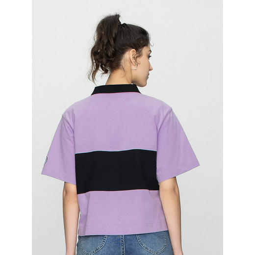 【Smiley®联名】Lee22春夏新品舒适紫粉女短袖翻领T恤LWT002471 商品图1