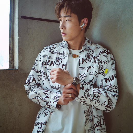 Mishka大眼球潮牌2022春夏新品满印涂鸦眼球宽松长袖衬衫男女同款 M21100219M	 商品图2