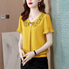 KQLA83N85582022短袖娃娃领飞飞袖雪纺衫女上衣衬衫洋气遮肉肚子百搭时尚小衫 商品缩略图2