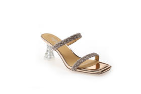 豪麟名鞋奥莱迪嘉女装牛皮革时尚凉拖DJYYA21WL008金色  原价1960元