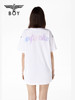 BOYLONDON短袖男女同款22春夏新品渐变字母印花简约白色T恤B221N01029 商品缩略图1
