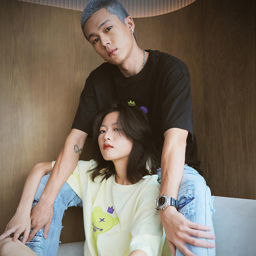 Mishka大眼球潮牌2022春夏新品 KA爷涂鸦熊圆领短袖T恤男女同款M21100083M  商品图1