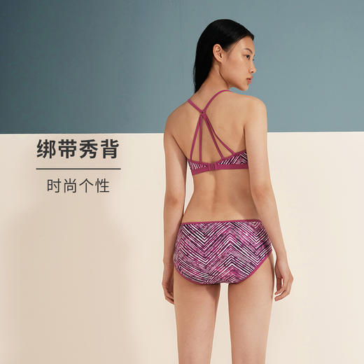 HSIA遐泳衣套装女性感美背扎染印花泳裤高领比基尼分体温泉泳装 商品图2