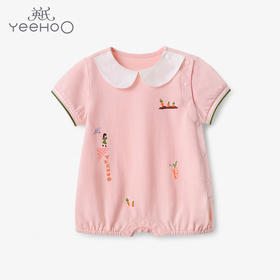 英氏婴儿衣服连体衣女宝宝夏季短袖纯棉哈衣2022新款YRHBJ22328A