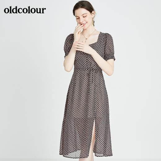 oldcolour秋季商场同款时尚短袖连衣裙N23101301 商品图2