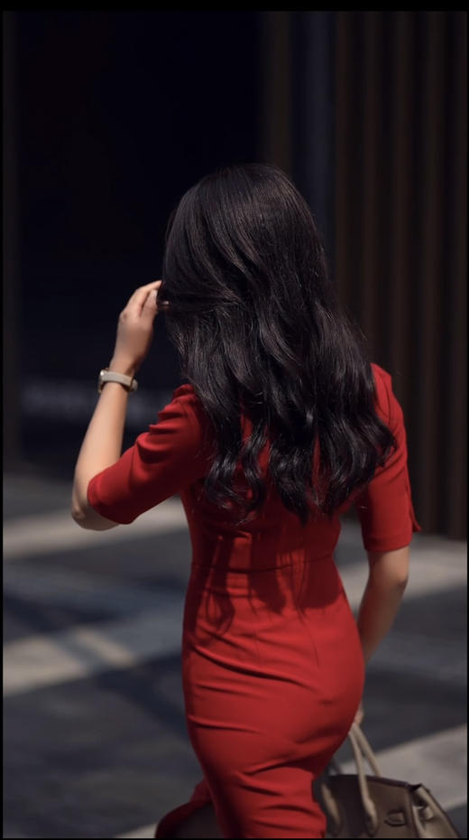 “皇妃裙”J6180551 连衣裙 女人味 经典 修身 干练 性感颈袖添香 商品图4