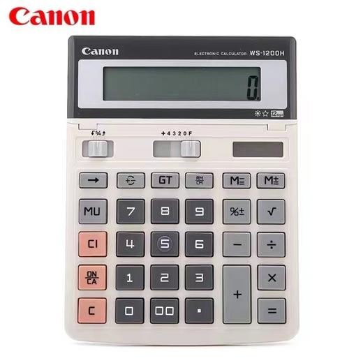 正品Canon/佳能WS-1200H计算器大号大按键大屏幕商务型财务会计办公用太阳能12位数计算机财会 原装 商品图0