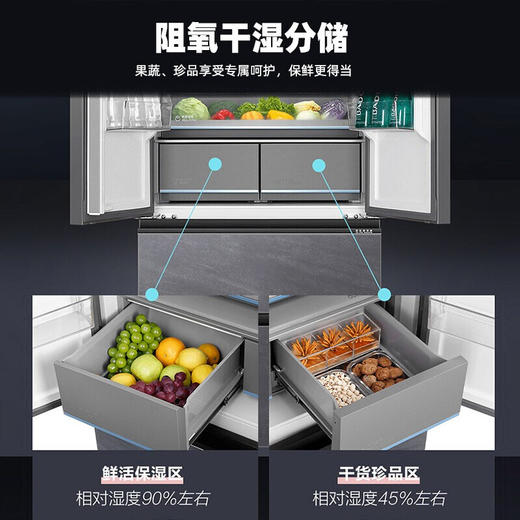【旗舰新品-国潮·墨韵系列】海尔冰箱502升四开门超薄风冷无霜一级能效变频全嵌入式平隐式冰箱 502升零嵌入BCD-502WGHFD14SCU1 商品图5