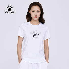 卡尔美短袖女新款夏季品牌LOGO休闲运动时尚透气纯棉T恤女款