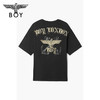 BOYLONDON短袖男女款22夏季新品哥特字母烫金印花黑色T恤B222N01047 商品缩略图1
