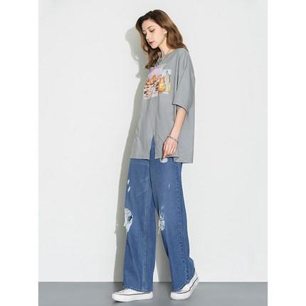 Lee商场同款22春夏新品101+舒适版多色印花女短袖T恤LWT0024974DR 商品图2