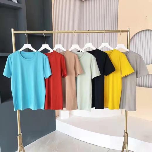 【118元2件，下单拍2！】圆领!!丝光棉T恤女短袖宽松纯棉2022夏季新款半袖上衣潮SZ2642 商品图6