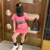 黛唯梵 女童短款上衣露脐儿童套装夏季短袖运动衣服新款韩版洋气时髦短裙国庆出游 商品缩略图2