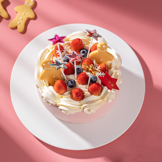 momoko蜜桃家草莓花火红丝绒生日蛋糕