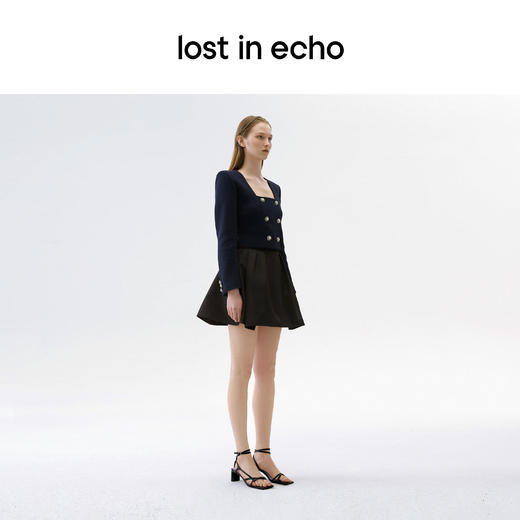 lost in echo 设计师原创品牌 圆扁细带方头中跟凉鞋 商品图4