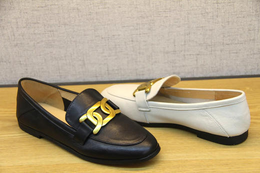 豪行春新款21168170真皮乐福鞋女一脚蹬复古英伦风小皮鞋平底单鞋 专柜正品 商品图4