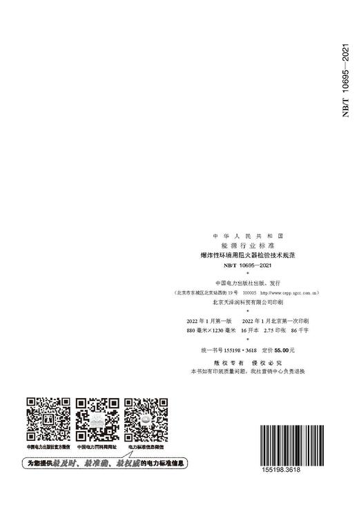 【按需印刷】NB/T10695-2021 爆炸性环境用阻火器检验技术规范 商品图1