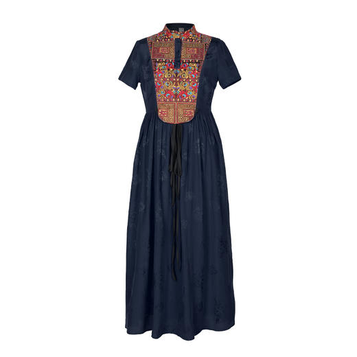 千金裘绣花复古连衣裙  | 杨丽萍老师同款 |  藏蓝色 红色 商品图13