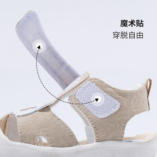 贝贝怡宝宝学步鞋夏儿童包头防滑防水软底中小孩男女童婴幼儿凉鞋 商品图5