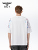 BOYLONDON短袖男女同款22春夏新品渐变LOGO印花休闲白色T恤B221N01007 商品缩略图1