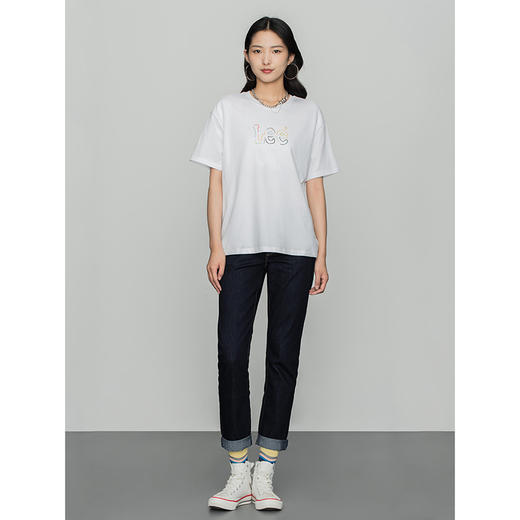 Lee商场同款22春夏新品舒适男友版多色女印花短袖T恤LWT0024613RT 商品图2