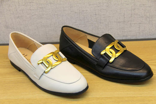 豪行春新款21168170真皮乐福鞋女一脚蹬复古英伦风小皮鞋平底单鞋 专柜正品 商品图3